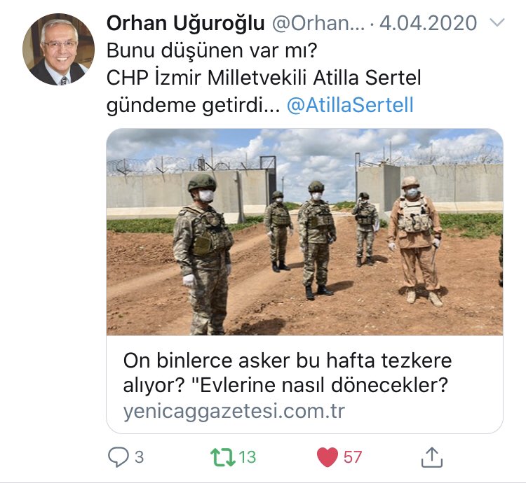 AtillaSertell's tweet photo. Çok sayıda asker ailesinden telefon alıyorum. “Biz çocuklarımıza bir an önce sağ salim kavuşmak istiyoruz” diyorlar.
Askerde koşullar belli, ortalamada 75 askere 5 tuvalet, 5 duş düşüyor. Askerler birlikte yemek zorunda ve rütbeli olanlar evlerine gidip geliyor. Eve dönmelidirler https://t.co/UbKGiYXlES