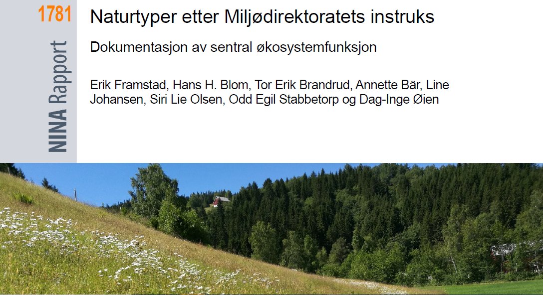 NINAforskning's tweet photo. Ny rapport: Naturtyper etter Miljødirektoratets instruks. Dokumentasjon av sentral økosystemfunksjon. https://t.co/DiengHqpP7 #Naturtyper #levested #artsrikhet #økosystemer https://t.co/bR0VJXnSD5
