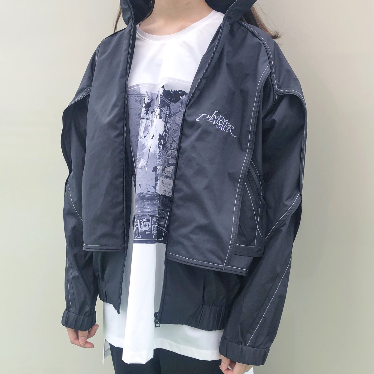 BALMUNG バルムング 20SS28 重ねハイネックビッグパーカー[黒]