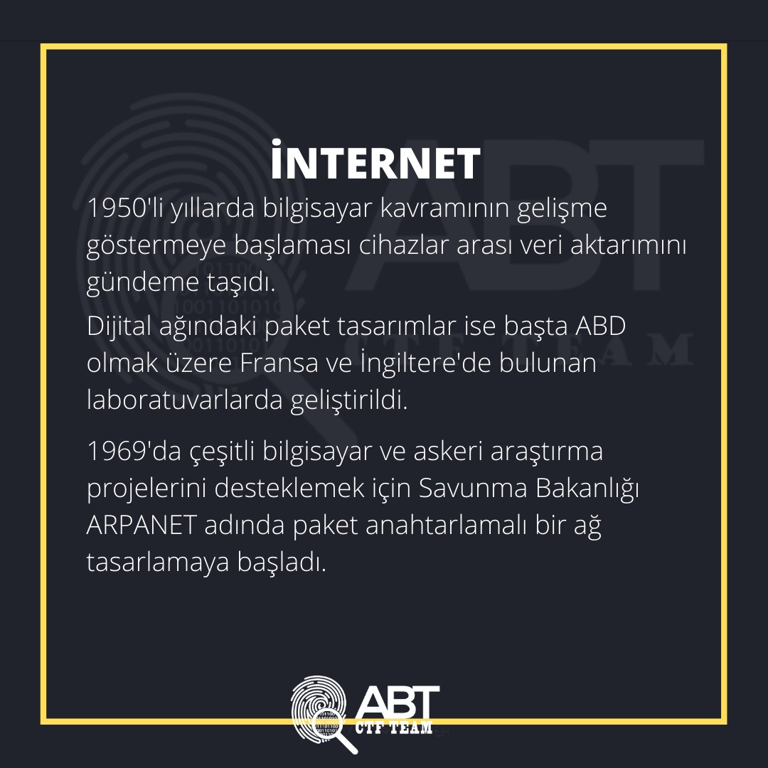 abt_ctf_team's tweet photo. İnternet ağ sistemini anlattığımız serimize İnternet ile başliyoruz ;) https://t.co/jy9h8ir9EP