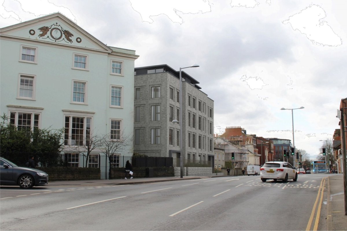 urbinfonotts's tweet photo. Planning application submitted for 1 Newcastle Terrace, which will see 8 residential units designed by @ta_ARCHITECTURE.

The development will replace the former police station at Canning Circus.

#EastMidsHeadsUp #Nottingham #notts #property #housing https://t.co/lFAqsFlOPQ