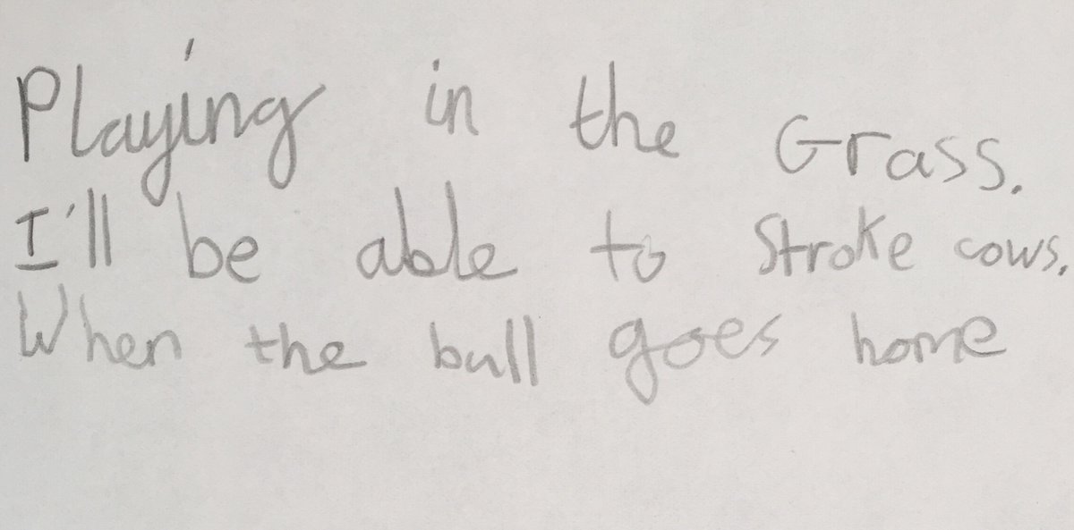 OGirl1976's tweet photo. @Sedbergh_Prep haiku challenge highlighting the bull in the neighbouring field has spoiled Imogen’s fun; although it has created lots of giggles too! #WenningCSPS #sedberghathome https://t.co/bTz1Q14E0d