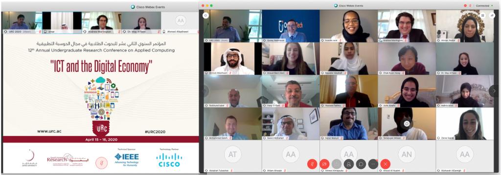 ciscomiddleeast's tweet photo. Cisco is proud to be the Zayed University's Technology Partner at the 12th Annual Undergraduate Research Conference on Applied Computing. Powered by #Webex, 168 research projects will be presented by students from 24 educational institutions in 7 countries in the region #URC2020 https://t.co/VOR13viCce