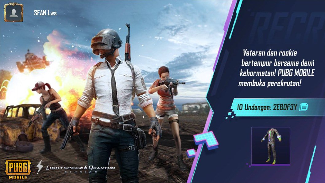 Janwir1's tweet photo. Veteran dan rookie, bertempur bersama demi kehormatan! PUBG MOBILE membuka perekrutan rookie sekarang! Kode undangan saya: 2EB0F3Y. https://t.co/e5XwI1SK8P https://t.co/Op0jRFceBG