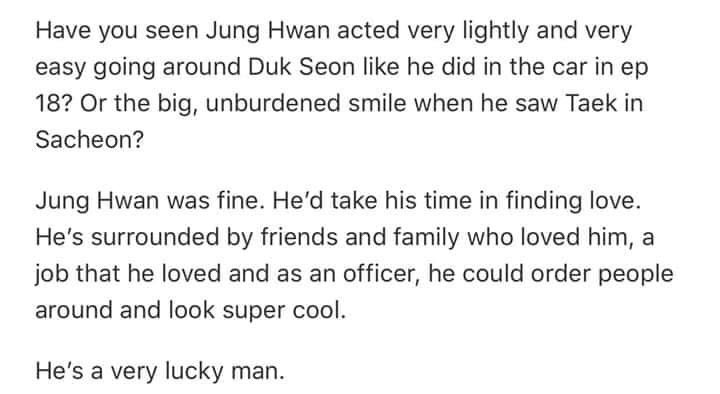 "he is a very lucky man."  junghwan, i wish you genuine happiness.  #reply1988