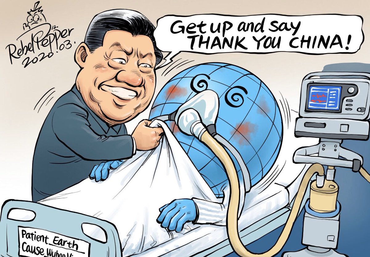 jade_taran's tweet photo. #China asks officials to thank China when they received the unqualified medical supplies from them, according to NY times. What kind of a diplomatic gesture is that??

Image credit to Rebel Pepper https://t.co/A9JLRTskFx