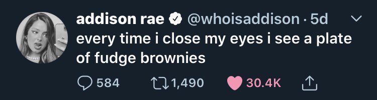addison rae tweeting ab food; a thread  @whoisaddison