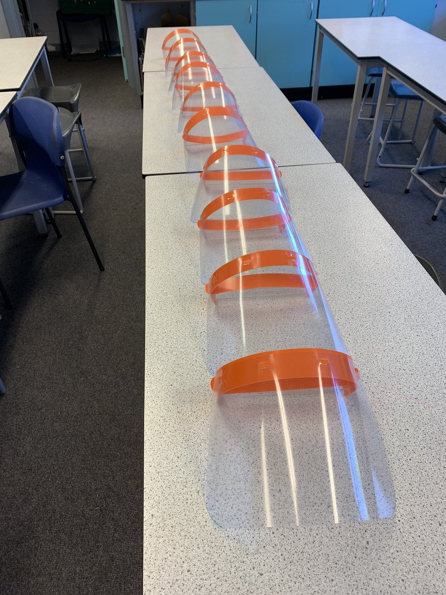 LESTechnologies's tweet photo. Great effort by the Technology team yesterday to get a batch of PPE Face Visors manufacture for a local home. https://t.co/PcjfExeNJI