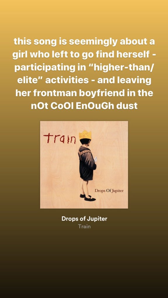 Paul is hoing thru it because of Drops of Jupiter on his IG story! (1)