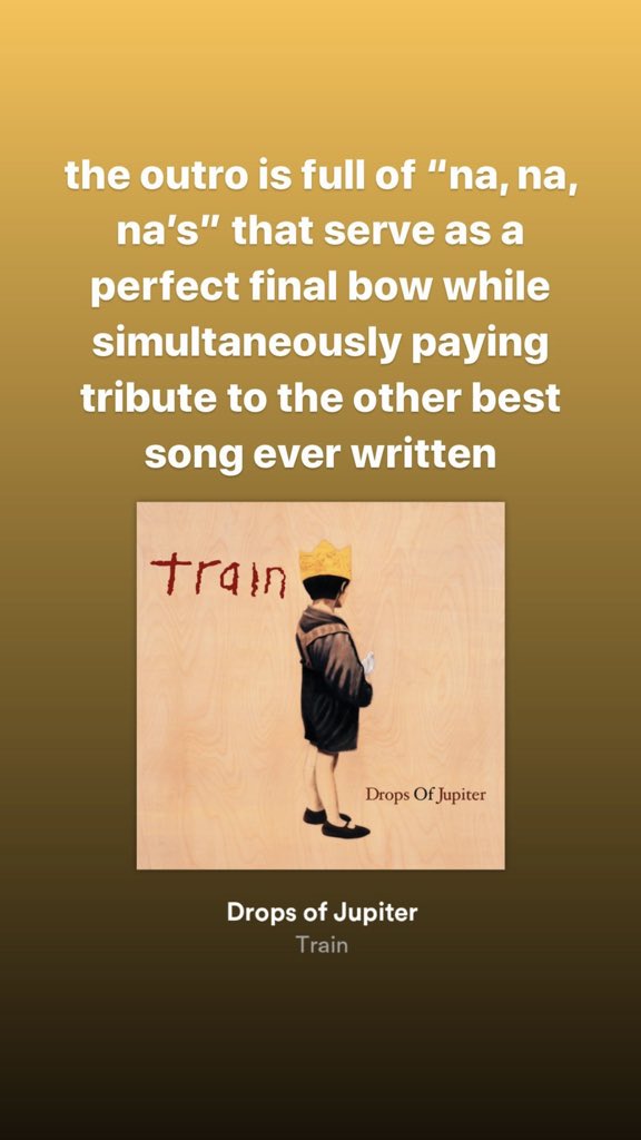 Paul is hoing thru it because of Drops of Jupiter on his IG story! (3)