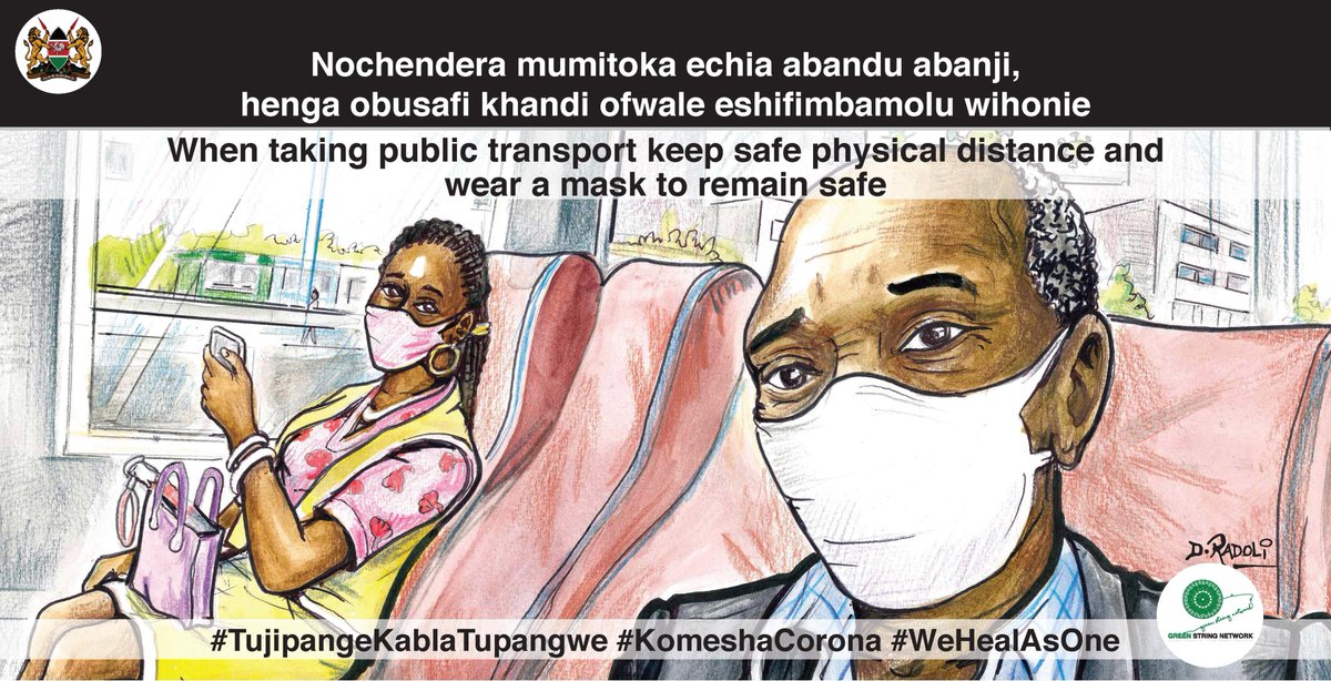 GSNAfrica's tweet image. When taking public transport maintain good #hygiene and #WearAMask to remain safe. We're called upon to adhere to the  @MOH_Kenya guidelines to avoid escalating the pandemic. 

#Luhya #TujipangeKablaTupangwe #KomeshaCorona #WeHealAsOne #DontGoViral
