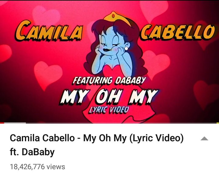 BonusMy Oh My (Lyric Video) - 18.4M viewsSeñorita (Lyric Video) - 68.9M views combined