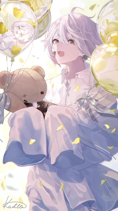 4月壁紙配信開始されました?
被検体くん。風船たくさんでしあわせそう 