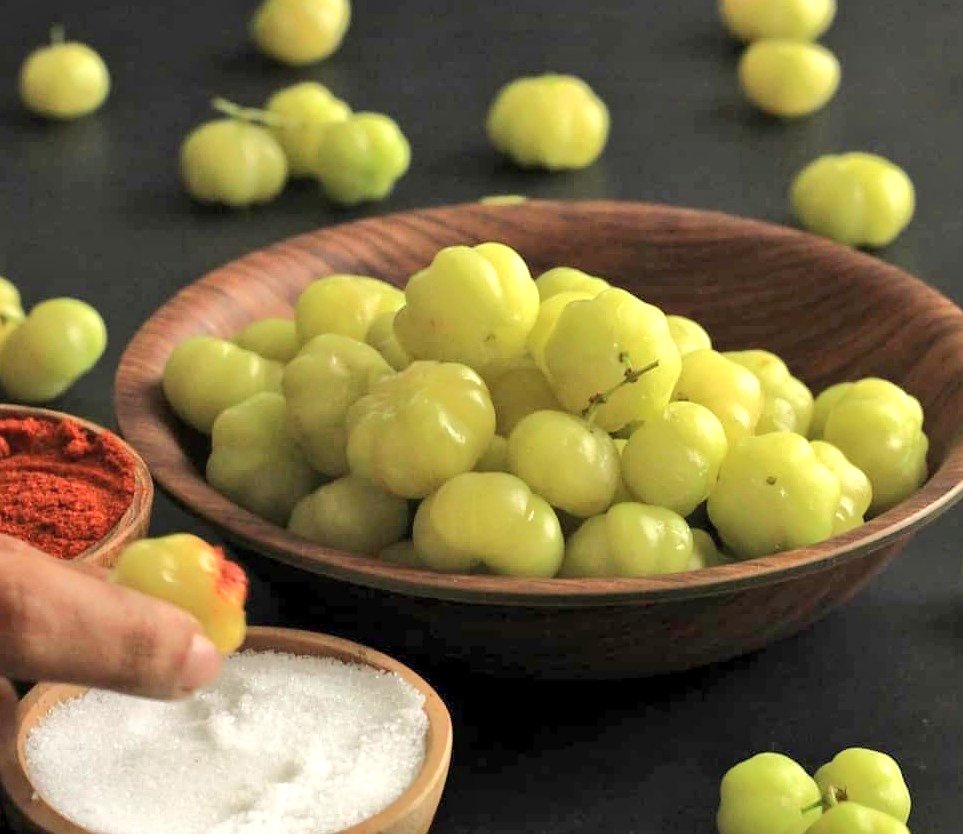 Next is probably the best natural source of Vitamin C! Amla! Nellikai/ ఉసిరికాయ/ Gooseberry! You can eat them raw, juice them, eat them as pickles, or mix in rice! Any which way! Eat them everyday if possible!They do miracles to your system! 