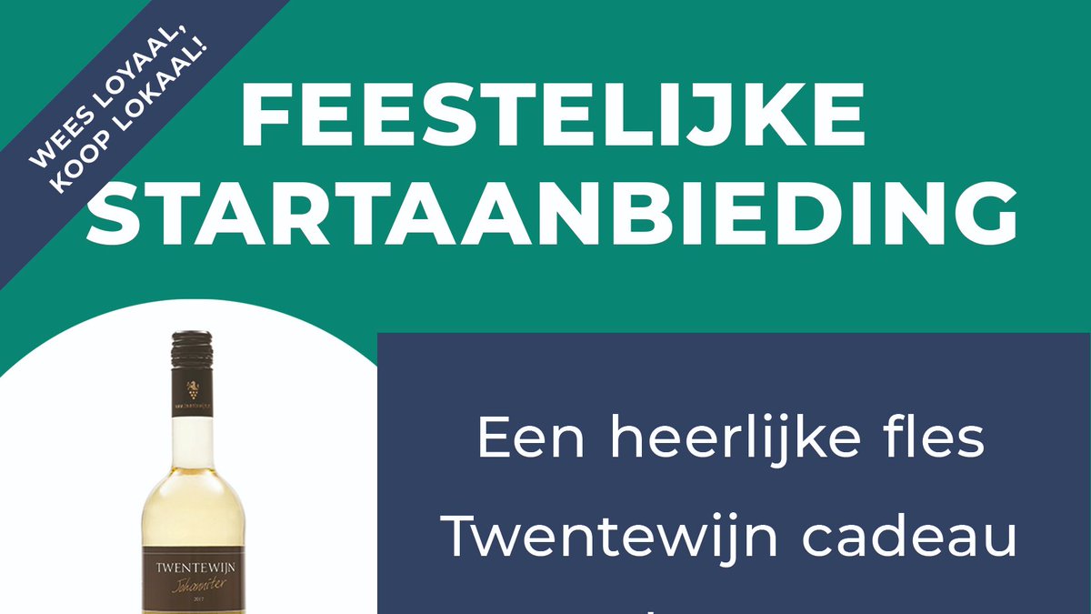 Mooi hoe lokale ondernemers en consumenten elkaar vinden op koopinhofvantwente.nl ! Nu met een mooi actie: een heerlijke fles <a href="/Twentewijn/">Ilse Visscher</a> bij je bestelling als feestelijke start van dit online platform. #weesloyaal #kooplokaal #wijzijnhofvantwente