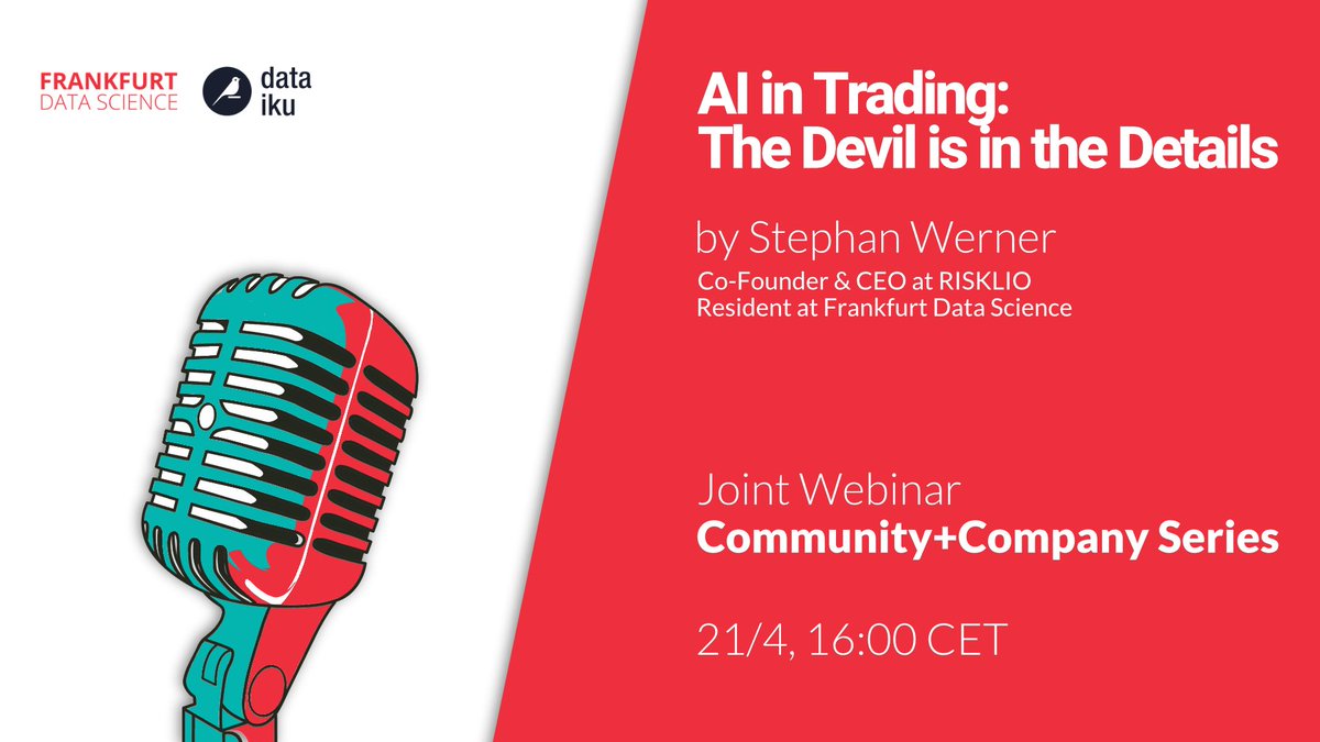 FFMDataScience's tweet photo. https://t.co/c7epLIscS7 premiere of the new series: “Joint Webinar Community+Company,” this time with @dataiku. We give a chance to our members to pitch to companies’ business audiences. On the stage, our resident @StephanDWerner @Risklio, moderated by @snlipp @cheffunky #webinar https://t.co/YROSnKgeII