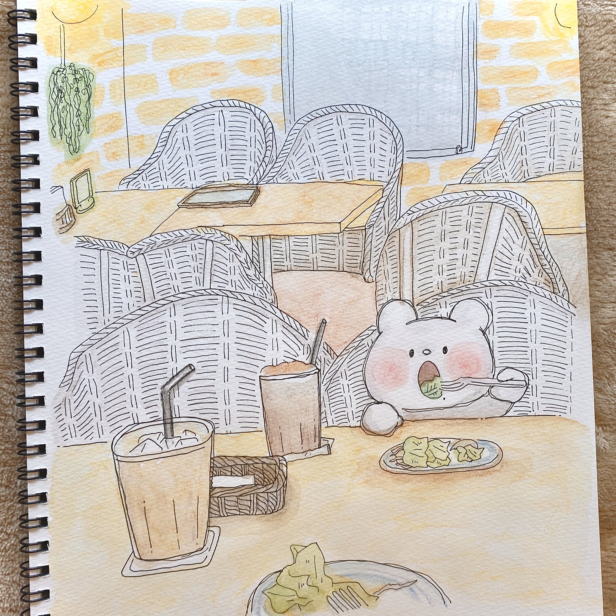 Twitter 上的 しろくまななみん 連載開始 ひさしぶりにガリガリ描くやつをやりました おしゃれなカフェ 行きたいねえ T Co Rnloplii6e Twitter