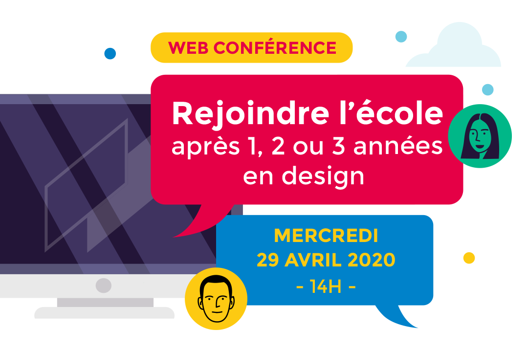 lecolededesign's tweet photo. #WebConférence - Vous avez étudié le #design 1, 2 ou 3 ans et souhaitez rejoindre @lecolededesign ? Assistez à la présentation de nos #formations et des possibilités d’intégration.

📆 29 avril, de 14 à 16h.
Inscriptions 👉 https://t.co/sVp2Y1DYLz

#orientation #FormationDesign https://t.co/qbKoJOKzbo