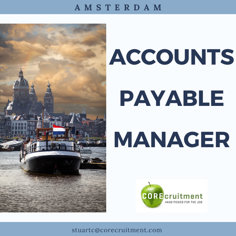 COREcruitment's tweet photo. ACCOUNTS PAYABLE MANAGER – Amsterdam

This company has various businesses across with head office based in Amsterdam.

We are looking for a German speaking individual who ideally will also have some team management experience

Please contact Stuart:  StuartC@corecruitment.com https://t.co/lLE3rVmSpx