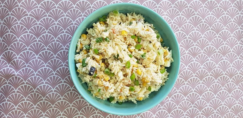 Rijstsalade met tonijn lekkerhappen.wordpress.com/2020/04/15/rij…