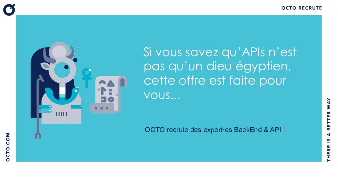 [OCTO recrute] Chez OCTO, non seulement on est une boite de passionné·es, mais en plus on est fan d’Egypte antique 😀. Ça vous intrigue ? Venez échanger avec notre tribu d’expert·es #BackEnd &amp; #API ! Rejoignez-nous 👉 swll.to/6MK5H8