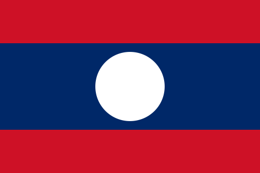 Laos. 6.5/10. The only active communist country not using a 5-point star. First used in 1945, readopted in 1975. The white disk symbolises the unity of the people. The red stripes represent blood shed by the Lao people on both banks of the Mekong River, blue stands for the river.