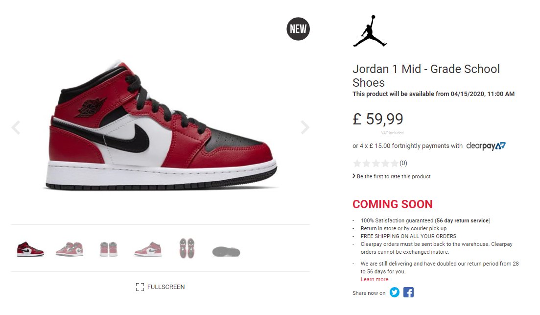 jordan 1 chicago footlocker