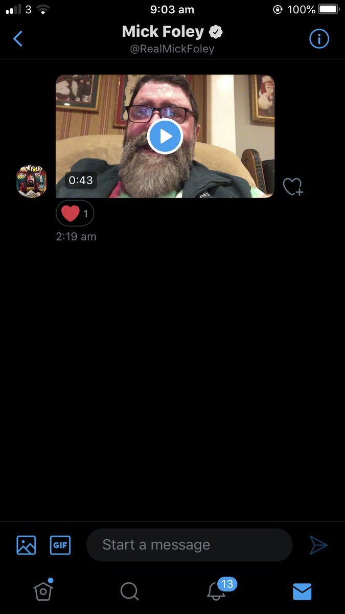 SuperCardButti's tweet image. Can’t believe I got a #FreeFoleyVideo from the G.O.A.T 💙 #TheHardcoreLegend @RealMickFoley Thank you 💙