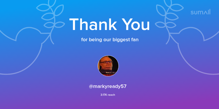 Our biggest fans this week: markyready57. Thank you! via sumall.com/thankyou?utm_s…