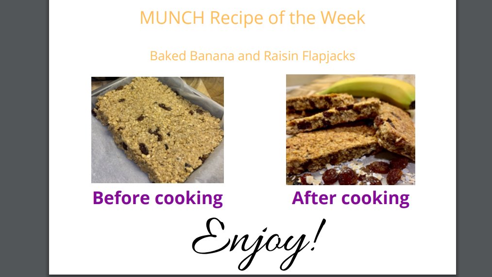 MiMarylebone's tweet image. #Munch #RecipeoftheWeek - an initiative designed to keep the ladies at the @MarylebonePrjct busy during #Isolation

Check out this weeks recipe - Baked Banana &amp;amp; Raisin Flapjacks. 

Find the recipe here 👇 if you want to give it a try @ home! #IsolationBaking