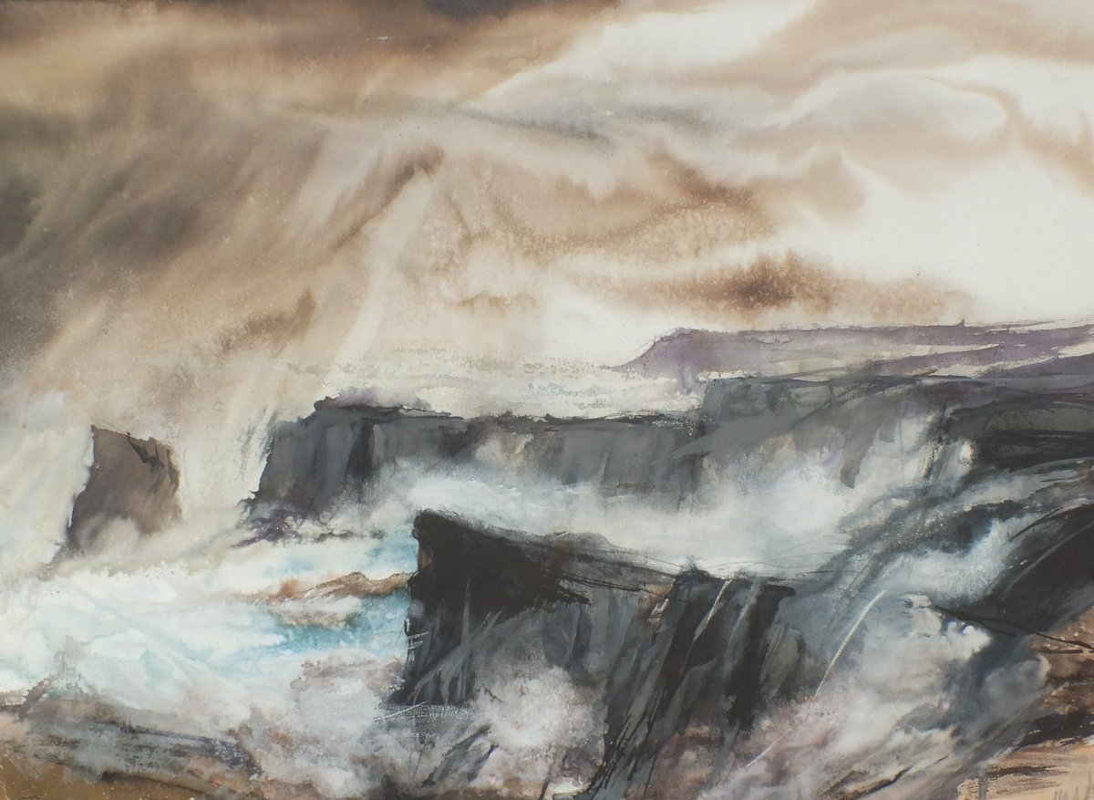 inkpaintermick's tweet photo. Busy creating during lockdown where memory now replaces dealing with the elements, Iceland still lurking behind the paintbrushes though...... https://t.co/fzpEDmNwWY