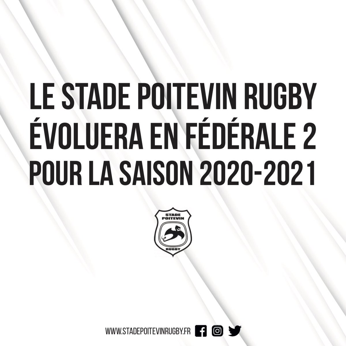 ⚠️ ANNONCE OFFICIELLE 

Suite au communiqué de la FFR concernant la saison 2020-2021, le Stade Poitevin Rugby évoluera en fédérale 2