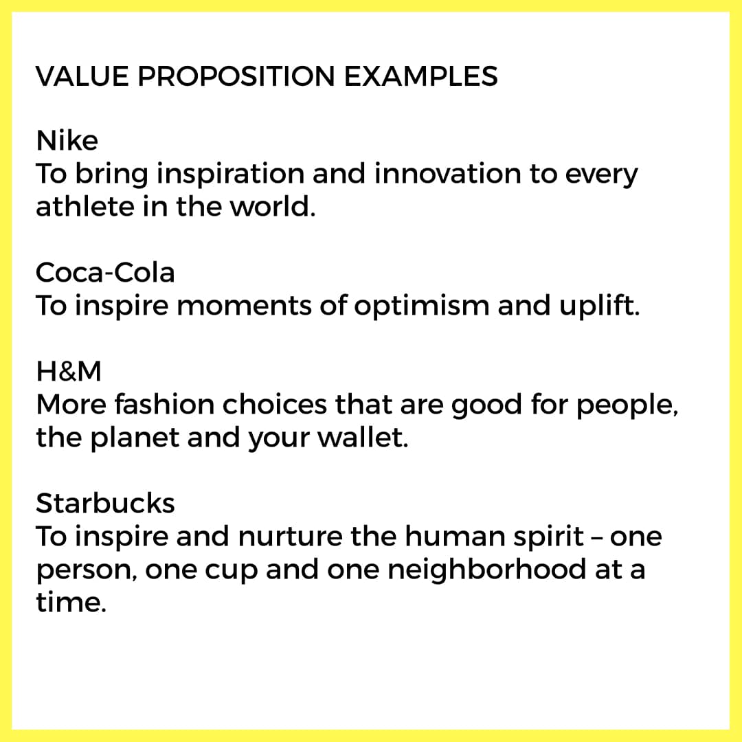 DAY 3 CHALLENGE: Value Proposition and TaglineAsk yourself "What are the emotional and functional benefits of our product/services" "Why should customers choose us over our competition"It's your "brand promise" to them. Check out these examples.