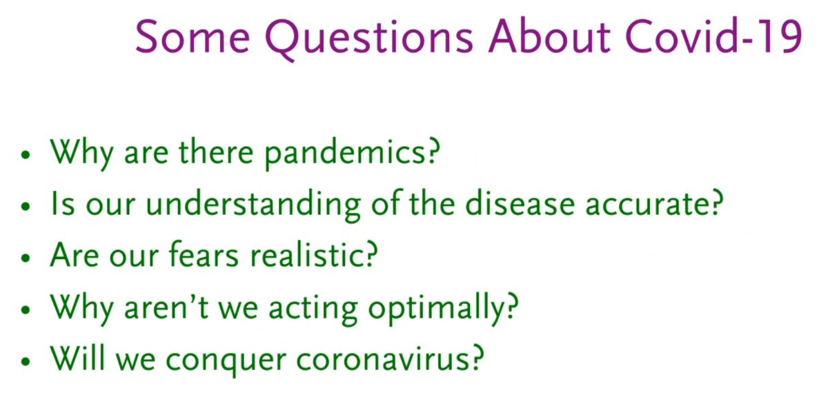 Cours de Steven Pinker à Harvard sur rationalité, module sur rationalité concernant coronavirus  https://harvard.hosted.panopto.com/Panopto/Pages/Viewer.aspx?id=5490659e-8b77-4ad3-9ad3-ab9700edf022