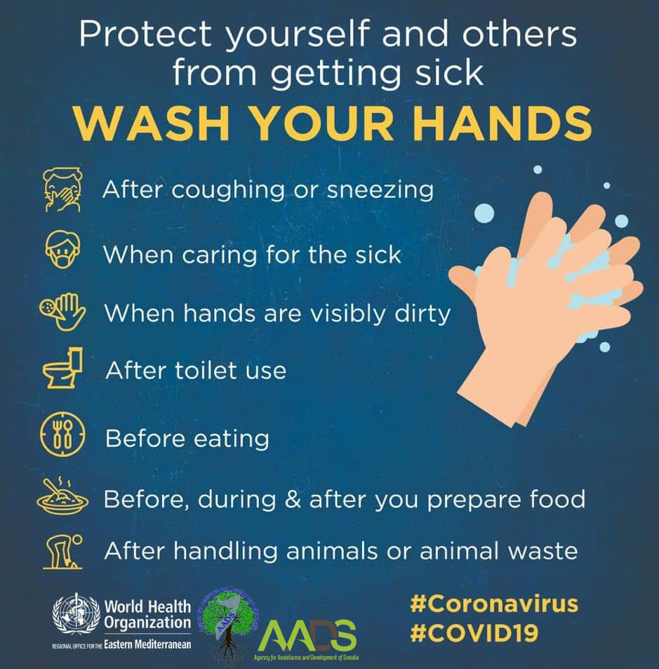 AADSNGO's tweet photo. Protect yourself &amp; others from getting sick:

Wash your hands 👐
🧼 after coughing or sneezing.
🧼 when caring for the sick.
🧼 before, during &amp; after you prepare food.
🧼 before eating
🧼 after toilet use
🧼 when hands are visibly dirty
🧼 after handling animals or animal waste. https://t.co/58YMJq8JeQ