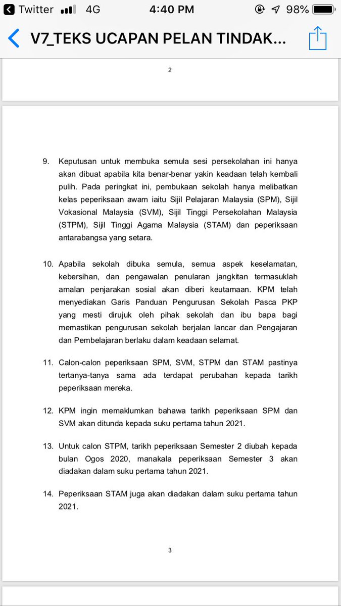 Shahida On Twitter Ringkasan 1 Pembukaan Sekolah Diumumkan 2 Minggu Lebih Awal 2 Hanya Untuk Tahun Peperiksaan 3 Spm Ditunda Suku Pertama 2021 Stpm Amp Stam Juga Ditunda 4 Intake Ipt Julai Ogos