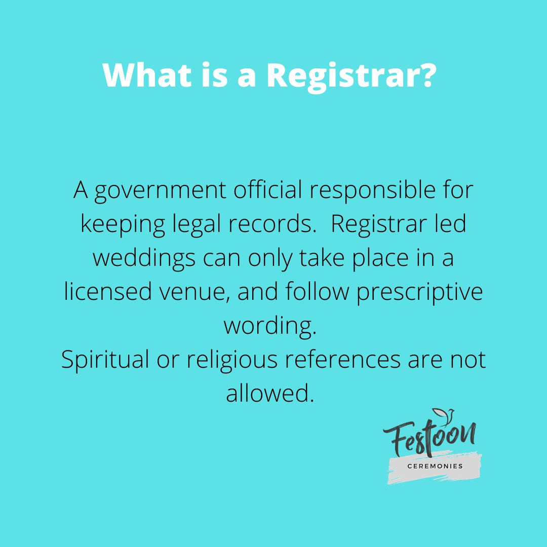 So what is a Registrar? 

#celebrant #independentcelebrant #funeral #wedding #naming #vowrenewal #follow #retweet #gloucestershire #oxford #bristol #worcestershire #buylocal #SupportSmallBusinesses