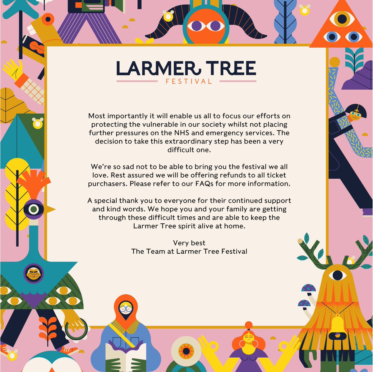 🦚 Statement from Larmer Tree Festival