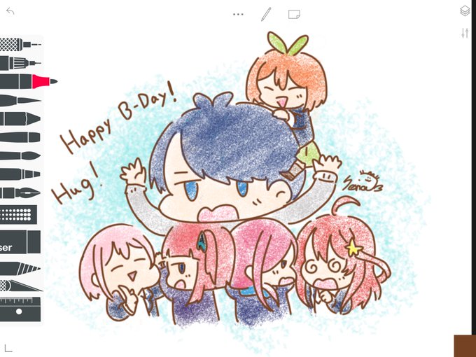 セリアSeriA🐾🥔 TiredさんがTwitterに投稿した中野四葉(五等分の花嫁)のイラスト。