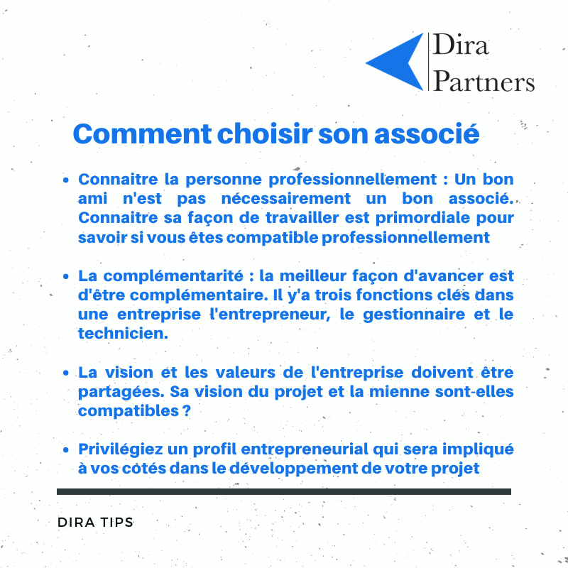 DiraPartners's tweet photo. #DiraTips | Près des deux tiers des start-up échouent en raison de conflit entre co-fondateurs, le choix des associés est donc crucial lorsqu'on démarre ou développe son entreprise. Prenez le temps de la réflexion avant de vous associer. https://t.co/mAxuyEulAP