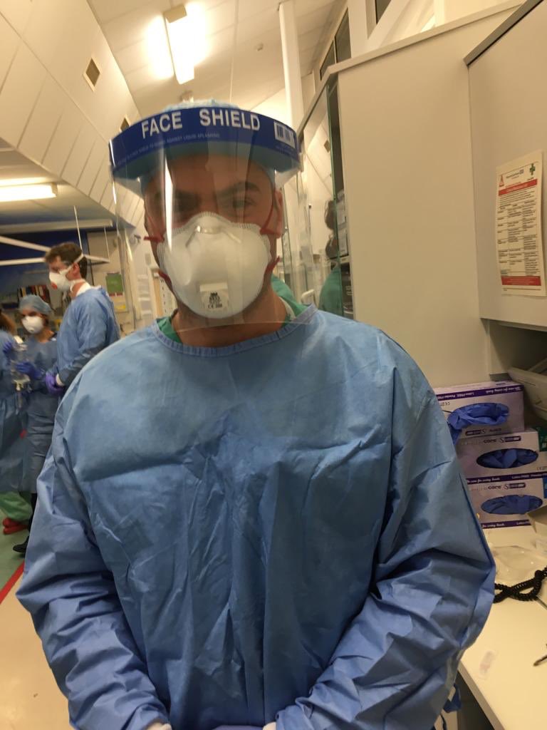 joshhowes3's tweet photo. I miss football !!!! @MarcusRashford  how’s the recovery going ??? Wishing you well man. Literally can’t wait to see you rip it up again!🤞🤞me and the wife can get some tickets for O.T and We can stop having to wear this nonsense for 13 hours a day! #NHSCovidHeroes #NHSworkers https://t.co/UlTjdvHyzQ