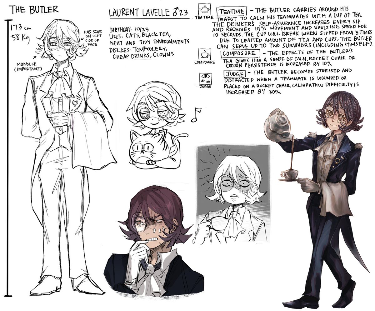 i made an #IdentityV oc/character! he's a butler (and silently judges u from a distance) 