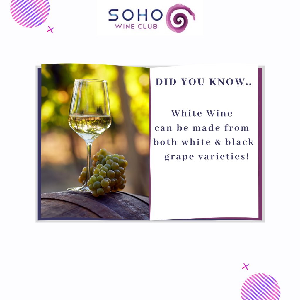 ⁣⁣⁣
🥂🍇⁣⁣⁣Because, the colour comes from the skin of the grape. ⁣⁣⁣

⁣Follow us on Instagram @sohowineclub to brush up your knowledge.
⁣
#wineeducation #winefact #wineonline #lockdown #wineknowledge #wineenthusiast