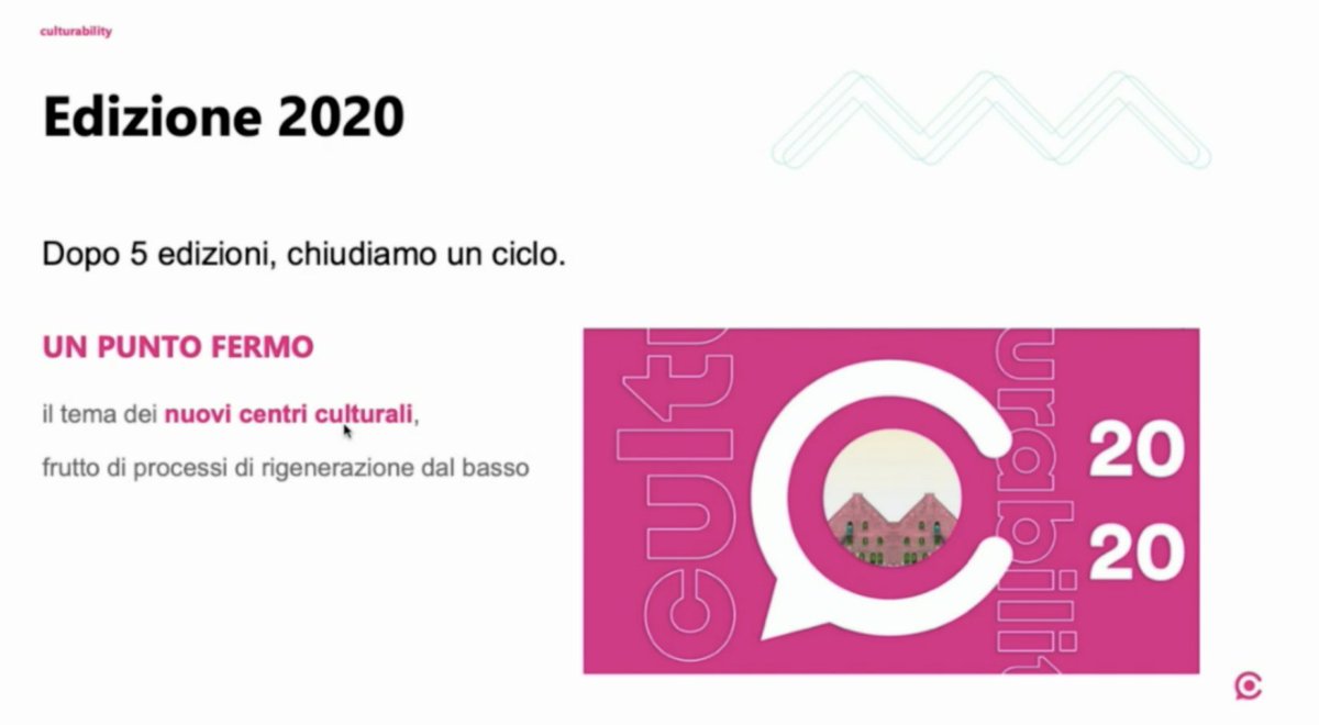 #culturability6 <a href="/larobbi/">Roberta Franceschine</a>: “Abbiamo deciso di aprire il bando nonostante la crisi economica proprio per guardare al futuro. È un bando diverso rispetto alle precedenti edizioni perché biennale e rivolto alle organizzazioni”.