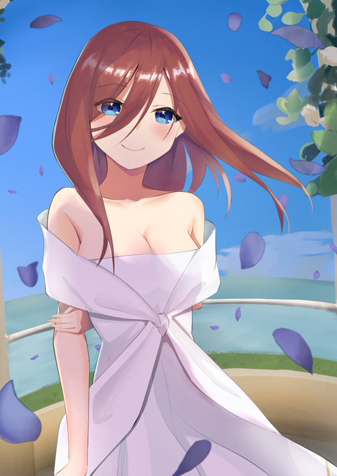 フェイさんがTwitterに投稿した中野三玖(五等分の花嫁)のイラスト。