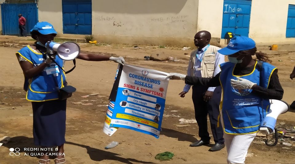 rescuessudan's tweet photo. The risk of infection from COVID - 19 is real!!. (TRI-SS) in partnership with @unicefssudan is at the forefront sensitizing communities in #CES Counties on COVID -19 prevention practices; #WashYourHands, #StayHome, #KeepSocialDistancing, #StophandShake #avoidfacetouching https://t.co/sxESGQvNEa