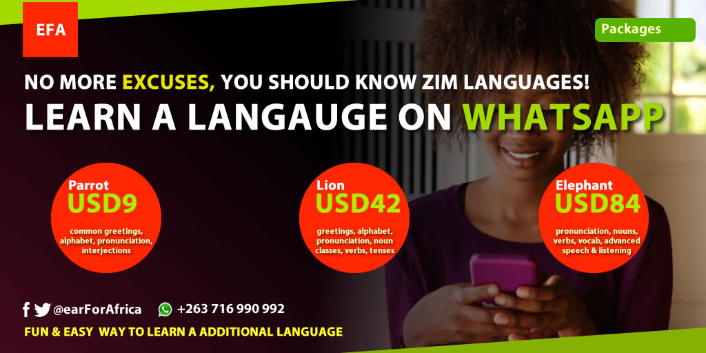 earForAfrica's tweet photo. No more excuses! "ngiyadhobhadhobha", "handgone kutaura", you should know Ndebele and Shona! Try us, get in touch! Fun, easy way to learn one more African language from HOME! #StayHome

#Zimbabwe #lockdownzimbabwe #zimloc #zimlockdown https://t.co/3TovMyiWyT