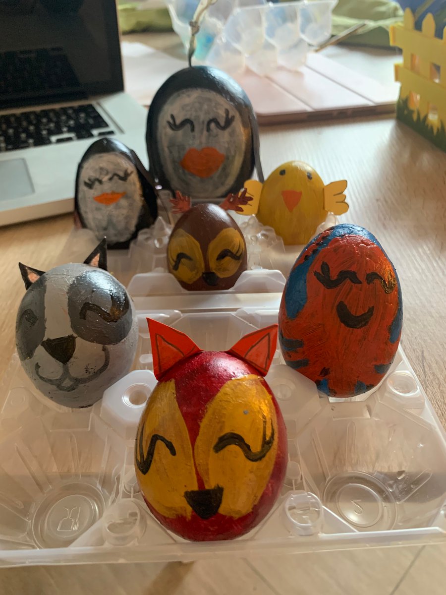 RomeIntSchool's tweet photo. Well done to Altea in Year 1, Antonio in Year 6 and Oliwier in Year 3 for participating in the @Globeducate Easter Egg Challenge during the holidays. Such beautifully decorated eggs! #rome #easter #easterchallenges #decoratedeggs #eggcharacterchallenge #art #shapingtheworld https://t.co/8HPas8bOre