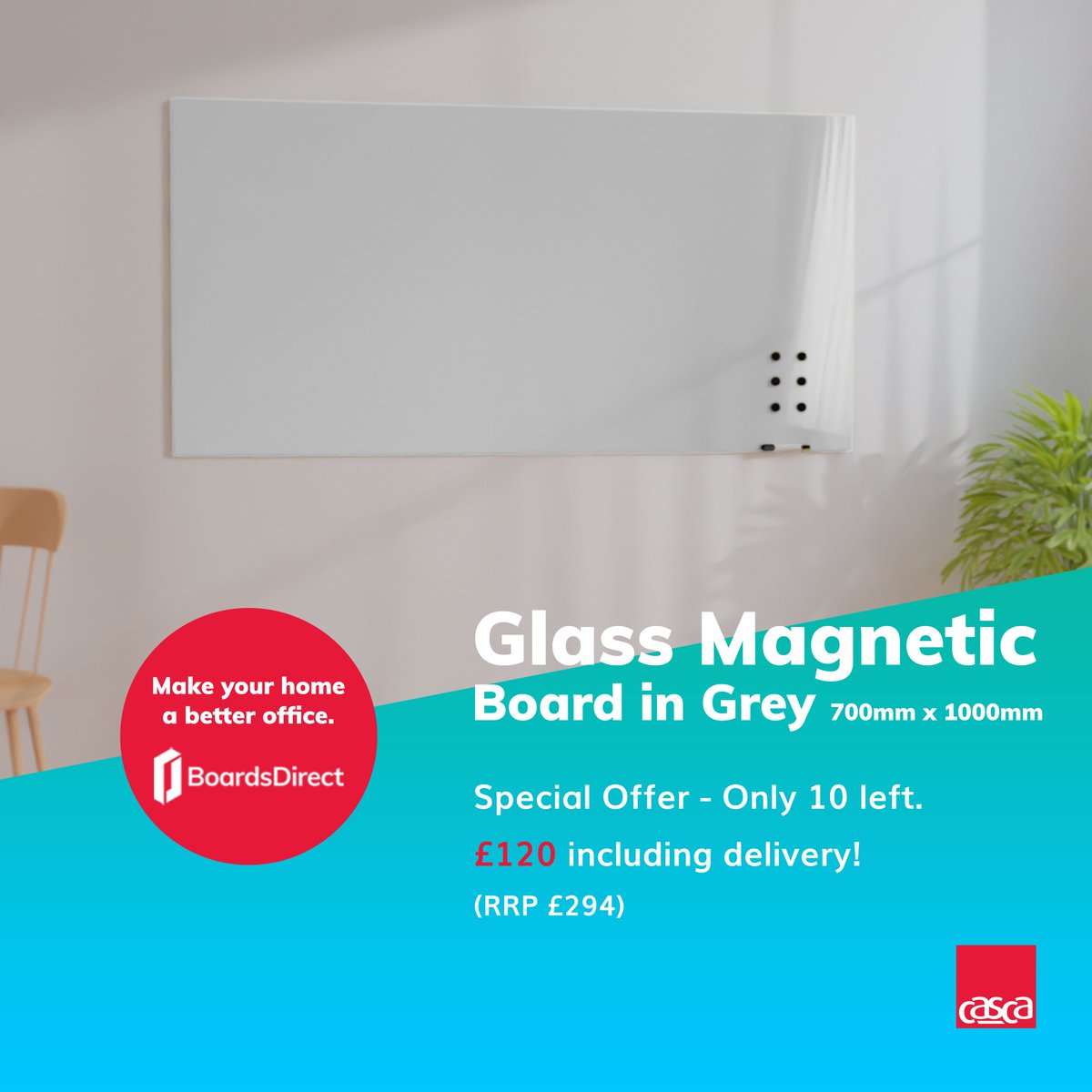 boardsdirect's tweet photo. We have an incredible offer for this Casca Glassboard in grey for £120 including delivery (was £294) but we only have 10 left! Selling fast.

https://t.co/cZ8E2OQoRS https://t.co/uNbv1OXnSO