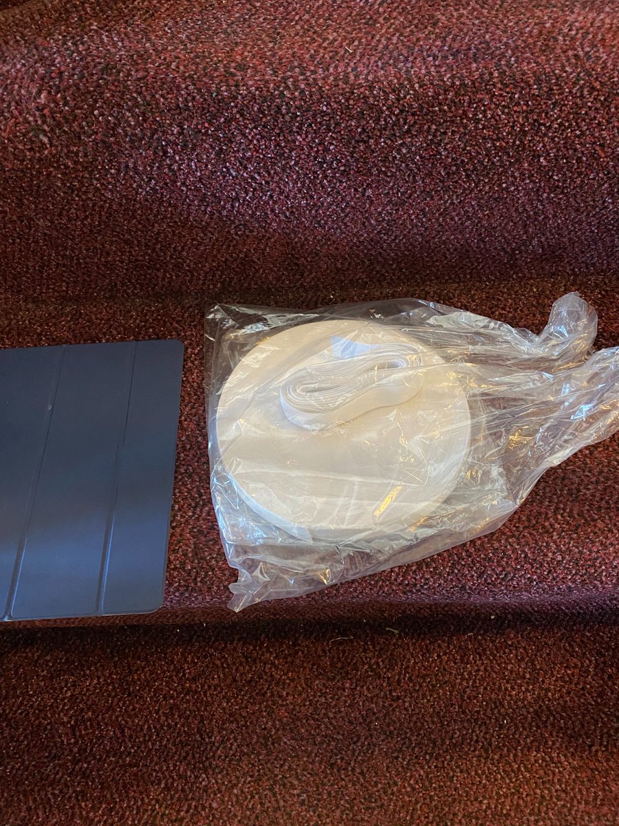 A very kind #Sailsbury / #Romsey local made an elastic donation yesterday (ipad for scale). No idea where it came from, but wanted to say THANK YOU! If you are able to donate elastic or acetate so we can make more #PPE, please get in touch!